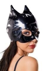 Glossy ANN Deri Kedi Maskesi siyah