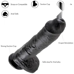 Xise King Flexible Black 27 Cm Siyah Dildo