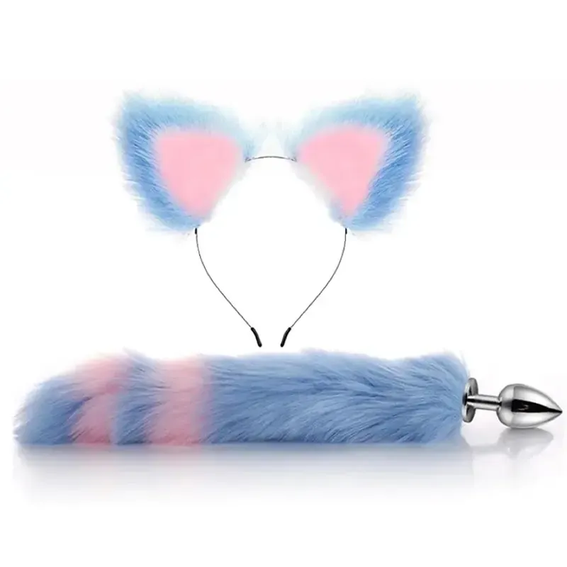 Kuyruklu Anal Plug Sevimli Kedi Kulak Cosplay