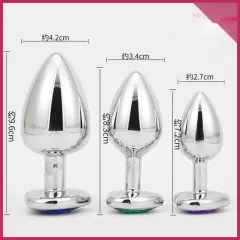 Kalp Şekilli Renkli Taşlı Anal Plug – Metal Gövde, Estetik ve Ergonomik Tasarım | 724Haz