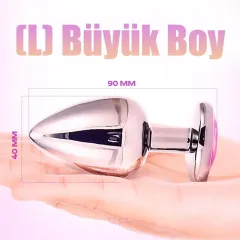 Taşlı Büyük Boy Anal Plug – Metal Yapı, Parlak Taş Detaylı ve Ergonomik Tasarım | 724Haz