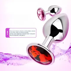 Taşlı Büyük Boy Anal Plug – Metal Yapı, Parlak Taş Detaylı ve Ergonomik Tasarım | 724Haz