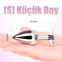 Taşlı Küçük Boy Anal Plug – Şık Taş Detaylı, Ergonomik ve Silikon Yapı | 724Haz