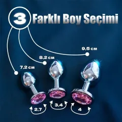 Taşlı Küçük Boy Anal Plug – Şık Taş Detaylı, Ergonomik ve Silikon Yapı | 724Haz