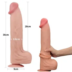 Lovetoy 36 Cm Çift Katmanlı Kayar Derili Dildo