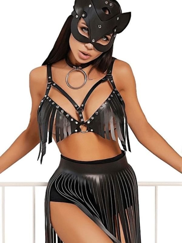 Kedi Maskeli Harness Takım