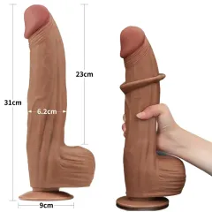 Lovetoy 31 cm – Çift Katmanlı Kayar Derili Melez Dildo | 724Haz
