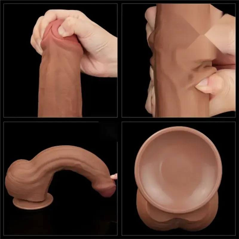 Lovetoy 34 Cm Çift Katmanlı Kayar Derili Melez Dildo