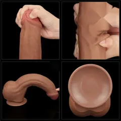 Lovetoy 34 Cm Çift Katmanlı Kayar Derili Melez Dildo
