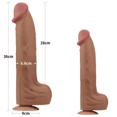 Lovetoy 36 Cm Çift Katmanlı Kayar Derili Melez Dildo