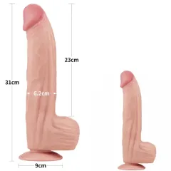 Lovetoy 31 Cm Çift Katmanlı Kayar Derili Dildo