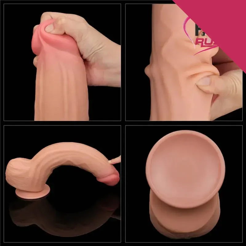 Lovetoy 31 Cm Çift Katmanlı Kayar Derili Dildo