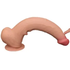 Lovetoy 34 Cm Çift Katmanlı Kayar Derili Dildo