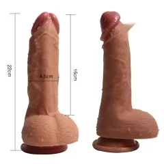 Shequ Eculess 22 cm – Çift Katmanlı Platinum Gerçekçi Dildo | 724Haz