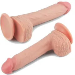 LoveToy Nature Cock 21.5 Cm Çift Katmanlı Platinum Dildo