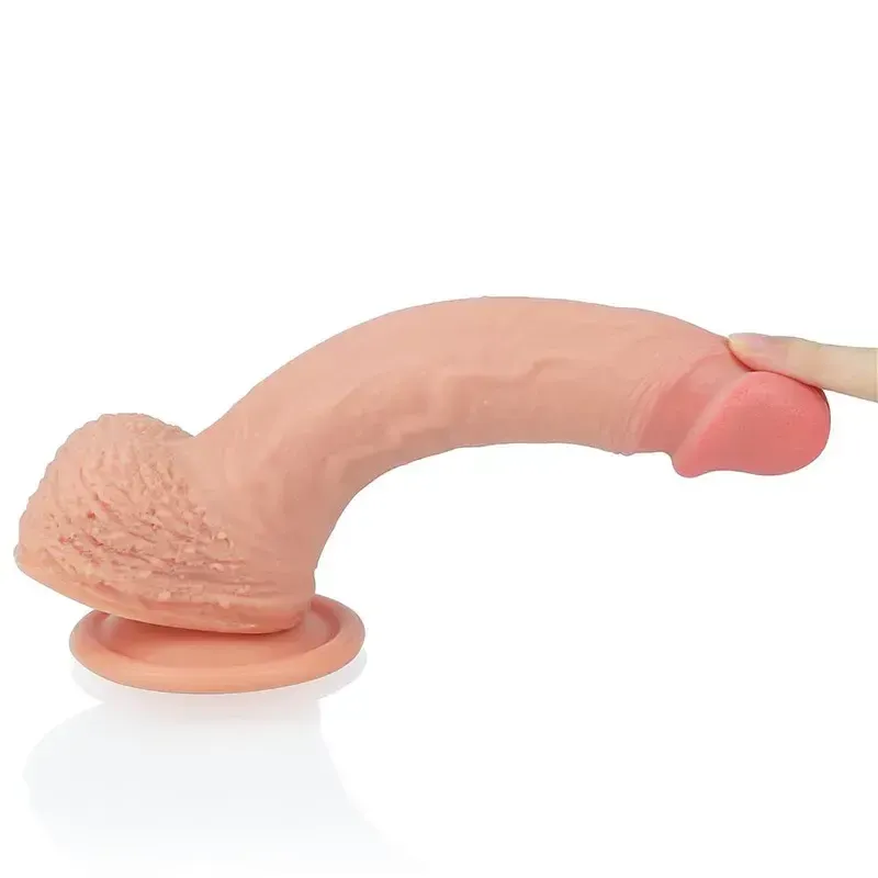 LoveToy Nature Cock 21.5 Cm Çift Katmanlı Platinum Dildo