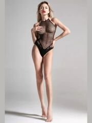 Kadın Siyah Fileli Seksi Babydoll