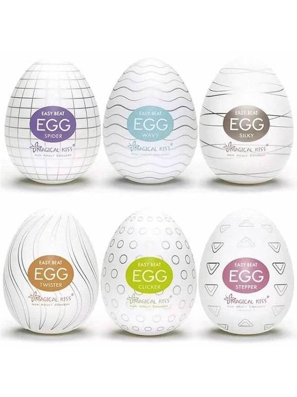 Magical Kiss Egg Erkeklere Özel Esnek Yumurta 6'lı | Medikal Silikon, Tırtıklı İç Yüzey
