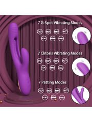 Hareketli Şarjlı Tavşan Vibratör | Döner ve Titreşimli, Su Geçirmez, Silikon