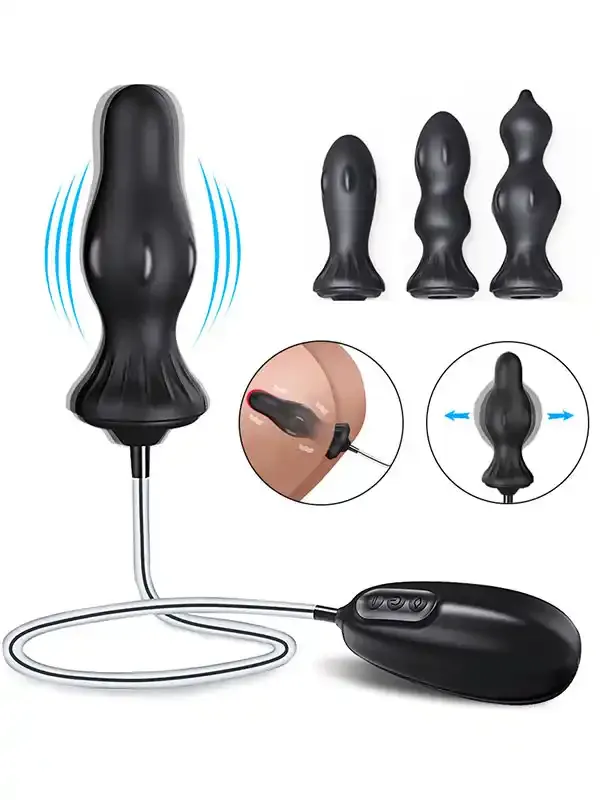 Titreşimli ve Şarjlı Şişirilebilir Anal Set – Uzaktan Kumandalı, Ayarlanabilir Genişlikli Anal Oyuncak