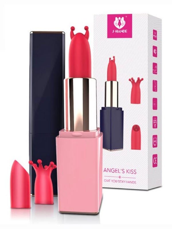 S‑Hande Angel Kiss Ruj Vibratör | Şarjlı, Sessiz, Suya Dayanıklı Mini Tatlılık