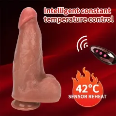 Big Bold Hareketli Isıtmalı Rotasyonlu Titreşimli Dildo