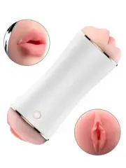 Vajinal ve Oral Şarjlı Titreşimli Sesli Masturbator | Çok Fonksiyonlu & Yoğun His