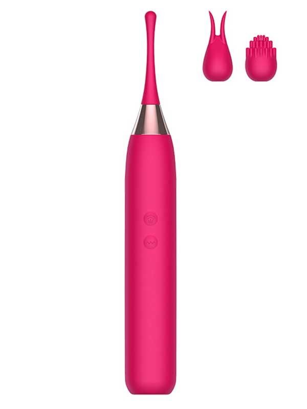 Değiştirilebilir Uç Başlıklı İnce Vibratör | Şarjlı, Sessiz ve İnce Tasarım