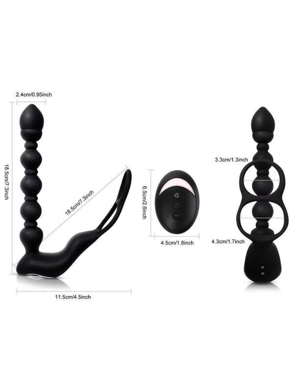 Isıtmalı Penis Halkalı Anal Prostat Vibratör - Çift Motorlu & Şarj Edilebilir