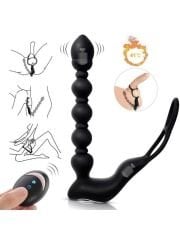 Isıtmalı Penis Halkalı Anal Prostat Vibratör - Çift Motorlu & Şarj Edilebilir