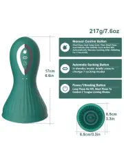 Vakumlu ve Dil Yalamalı Titreşimli Şarjlı Göğüs & Vajina Pompası – Çok Fonksiyonlu Erotik Aksesuar