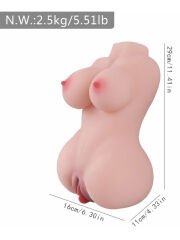 2.5 KG Ultra Gerçekçi Mini Yarım Vücut Manken | Vajinal Mastürbatör Model