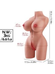 724Haz 3 Kg Mini Yarım Vücut Manken | Gerçekçi Silikon ve TPE Seks Oyuncağı