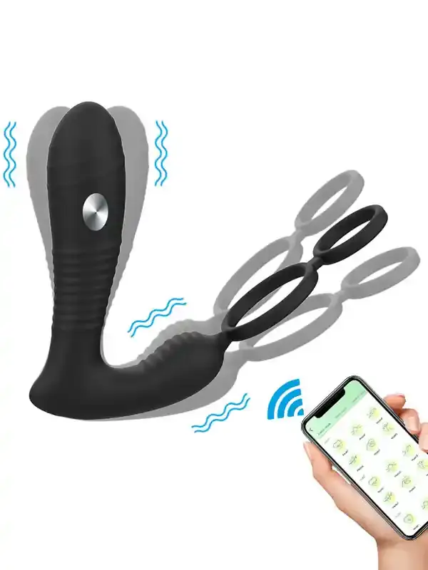 Elektro‑Şoklu Penis Halkalı App‑Controlled Anal Vibratör | Şarjlı & Akıllı Fonksiyon
