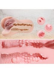 Ultra Gerçekçi Çift Girişli Suni Vajina Anal & Vajinal Mastürbatör | 320 gr