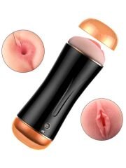 FoxShow S2 Titreşimli Şarjlı Vajina ve Anal Mastürbatör