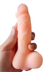 20 cm Dolgulu Realistik Penis Kılıfı – Vajina Girişli, Medikal Silikon