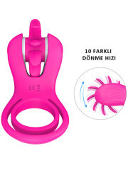 Wind Dönen Sihirli Dil Titreşimli Penis Halkası | 10 Mod & Su Geçirmez Silikon | 724Haz
