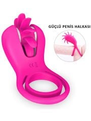 Wind Dönen Sihirli Dil Titreşimli Penis Halkası | 10 Mod & Su Geçirmez Silikon | 724Haz