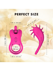 Wind Dönen Sihirli Dil Titreşimli Penis Halkası | 10 Mod & Su Geçirmez Silikon | 724Haz