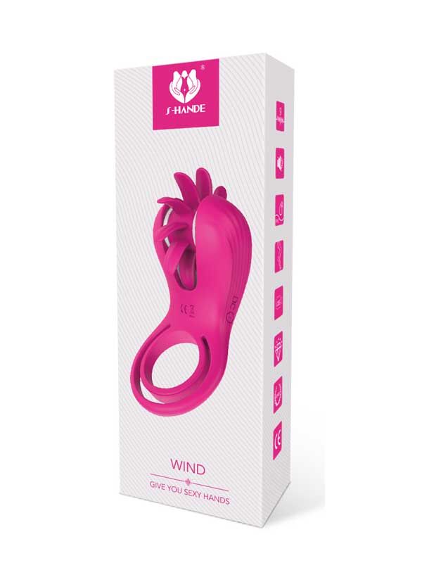 Wind Dönen Sihirli Dil Titreşimli Penis Halkası | 10 Mod & Su Geçirmez Silikon | 724Haz