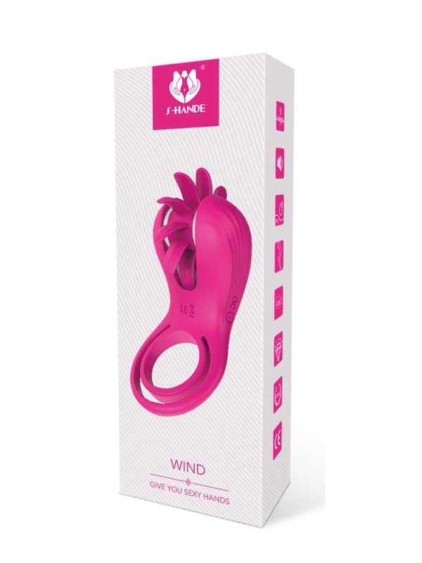 Wind Dönen Sihirli Dil Titreşimli Penis Halkası | 10 Mod & Su Geçirmez Silikon | 724Haz