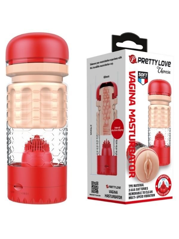 Theresa Kırmızı Vajina & Dil Mastürbatör | Gerçekçi, Çift Fonksiyonlu ve Yoğun Uyarımlı | 724Haz