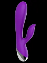 Şarjlı Titreşimli Rabbit Vibratör 19.5 cm | Döner Kulaklı, Su Geçirmez