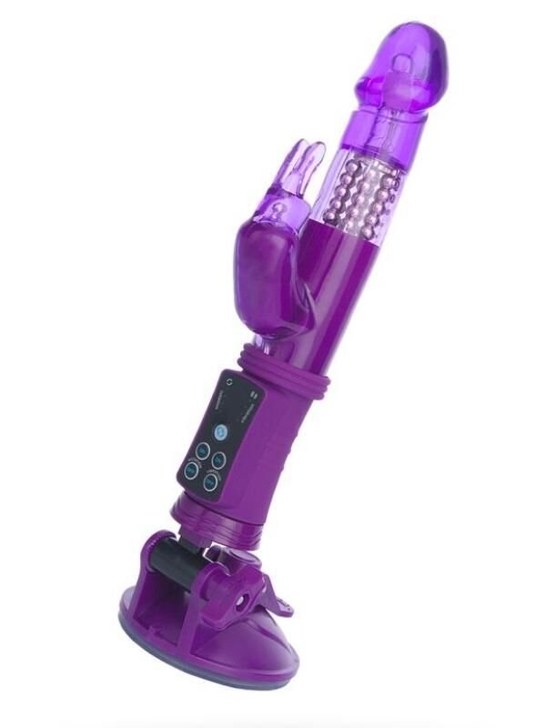 Klitoral Uyarıcı Vibratör - TPR Mor 22 cm G-Noktası ve Masaj Toplu