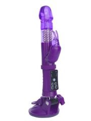 Klitoral Uyarıcı Vibratör - TPR Mor 22 cm G-Noktası ve Masaj Toplu