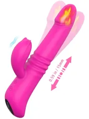 İleri Geri ve Dönme Hareketli Isıtmalı Şarjlı Tavşan Vibratör 22 cm | Çift Etkili, Güçlü Titreşim, Su Geçirmez