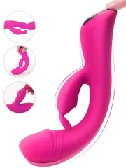 Ultra Güçlü Şarjlı Titreşimli Tavşan Vibratör 22 cm | Çift Etkili, Su Geçirmez, Silikon