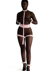 Pembe Fantezi Köle Seti - Esaret Kelepçeli Seksi Fantezi Kostüm