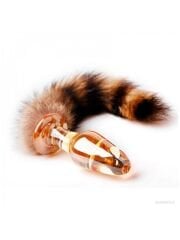 Tilki Kuyruklu Cam Anal Plug – 11 cm | Şeffaf Cam & Sevimli Tilki Kuyruk | 724Haz